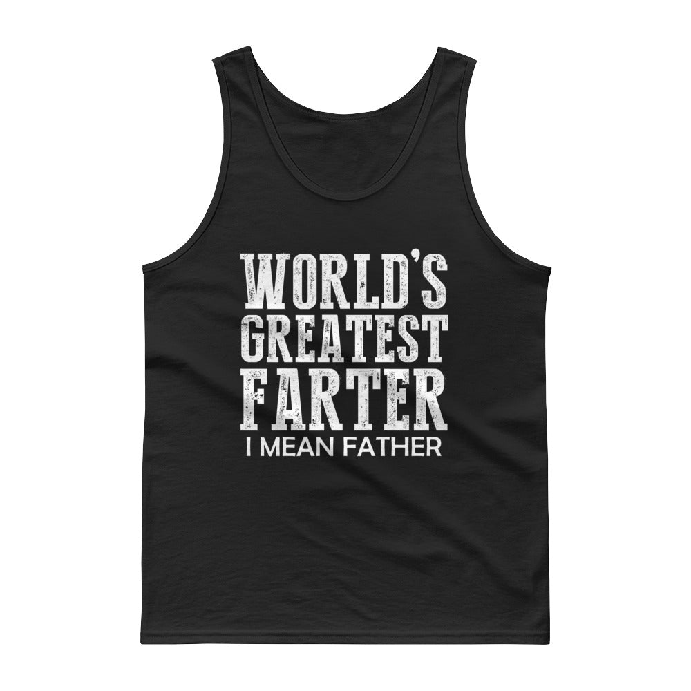 "World's Greatest Farter, I Mean Father" Tank Top With White Or Black Image, alternate product view 4