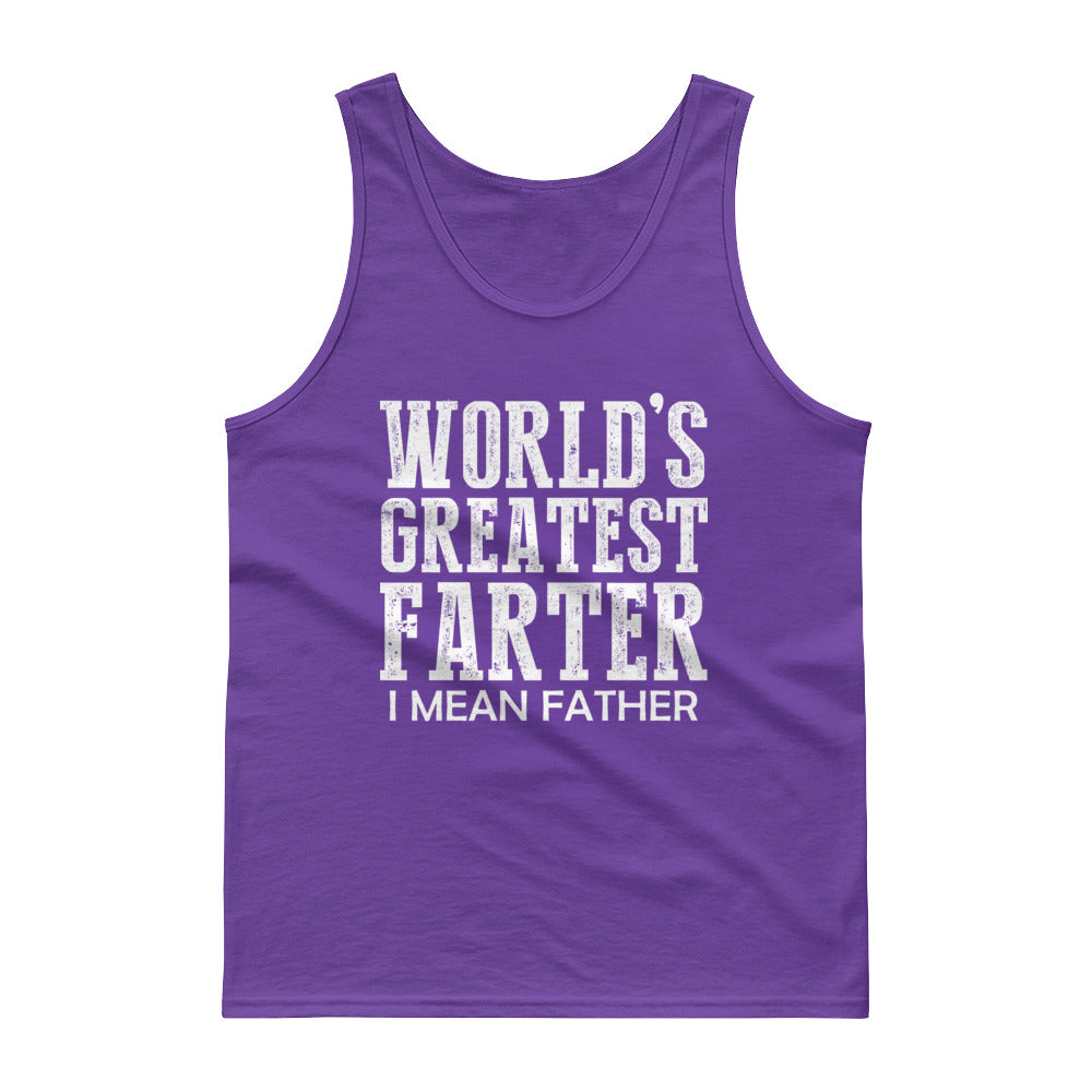 "World's Greatest Farter, I Mean Father" Tank Top With White Or Black Image, alternate product view 2