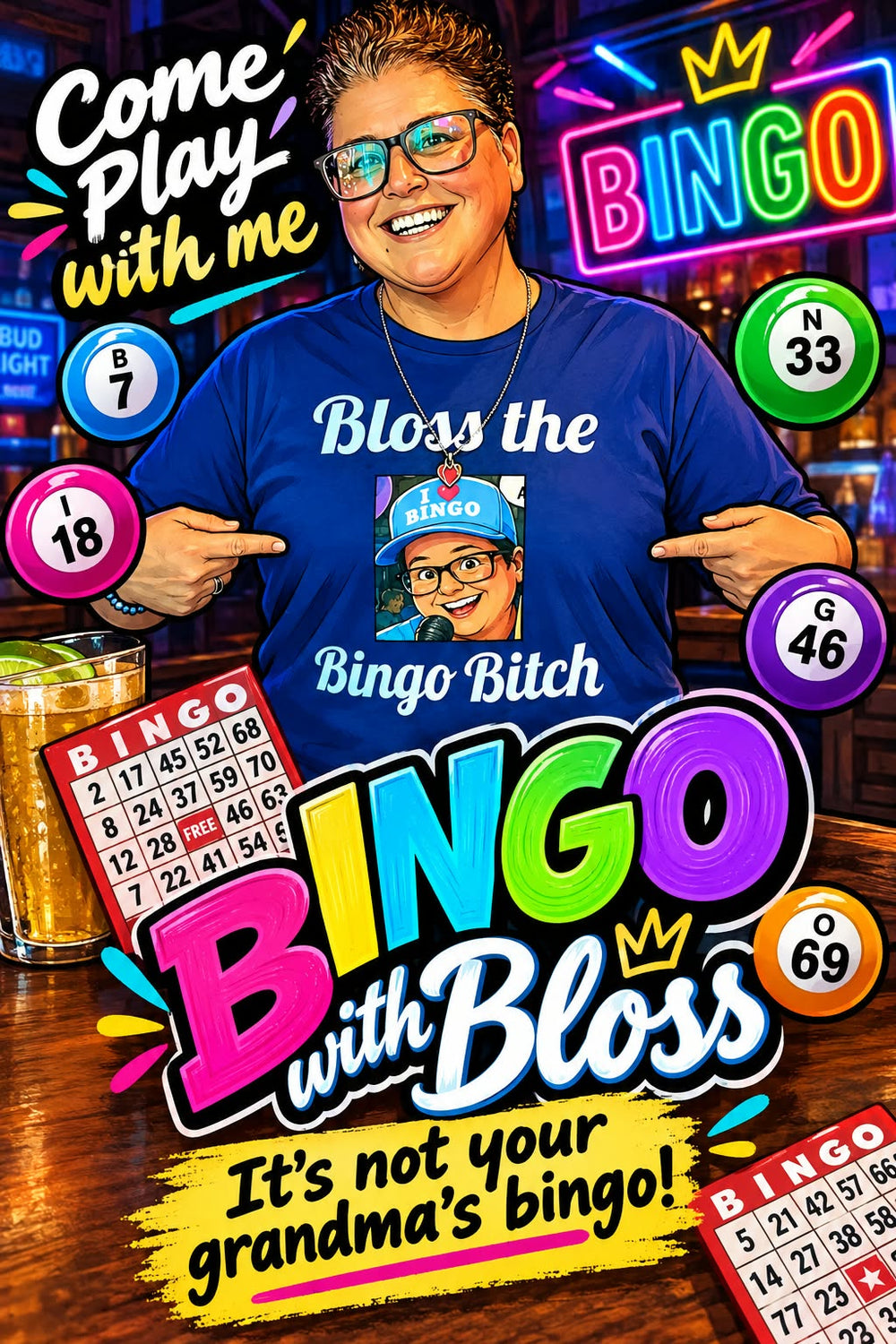 Flyer for Bingo with Bloss at The Rendezvous on Tuesdays