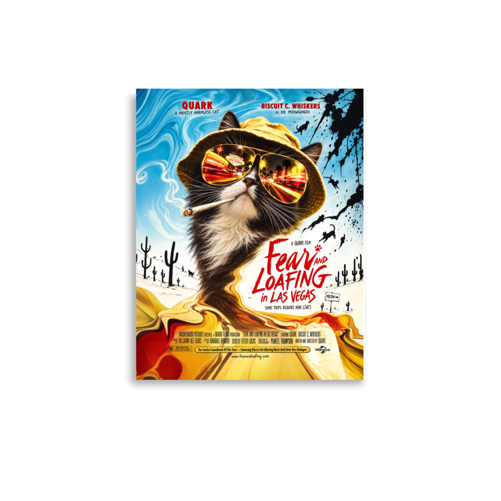 Fear and Loafing in Las Vegas Quark cat poster, 11×14 inches
