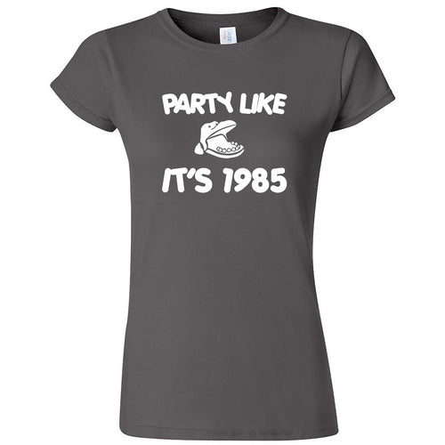  "Party Like It's 1985 - Hippo Games" women's t-shirt Charcoal