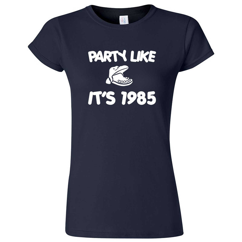  "Party Like It's 1985 - Hippo Games" women's t-shirt Navy Blue
