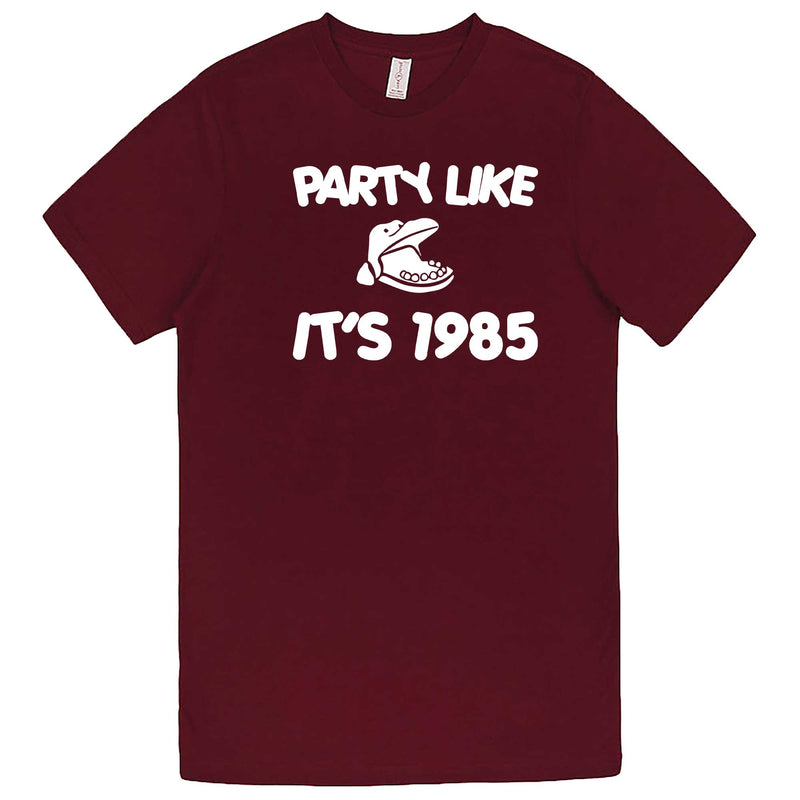  "Party Like It's 1985 - Hippo Games" men's t-shirt Burgundy