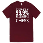  "There's a 99% Chance I Want To Play Chess" men's t-shirt Burgundy
