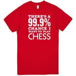  "There's a 99% Chance I Want To Play Chess" men's t-shirt Red