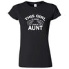  "This Girl is Going to Be an Aunt, White Text" women's t-shirt Black