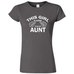  "This Girl is Going to Be an Aunt, White Text" women's t-shirt Charcoal