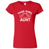  "This Girl is Going to Be an Aunt, White Text" women's t-shirt Red