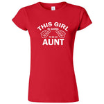  "This Girl is Going to Be an Aunt, White Text" women's t-shirt Red