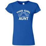  "This Girl is Going to Be an Aunt, White Text" women's t-shirt Royal Blue