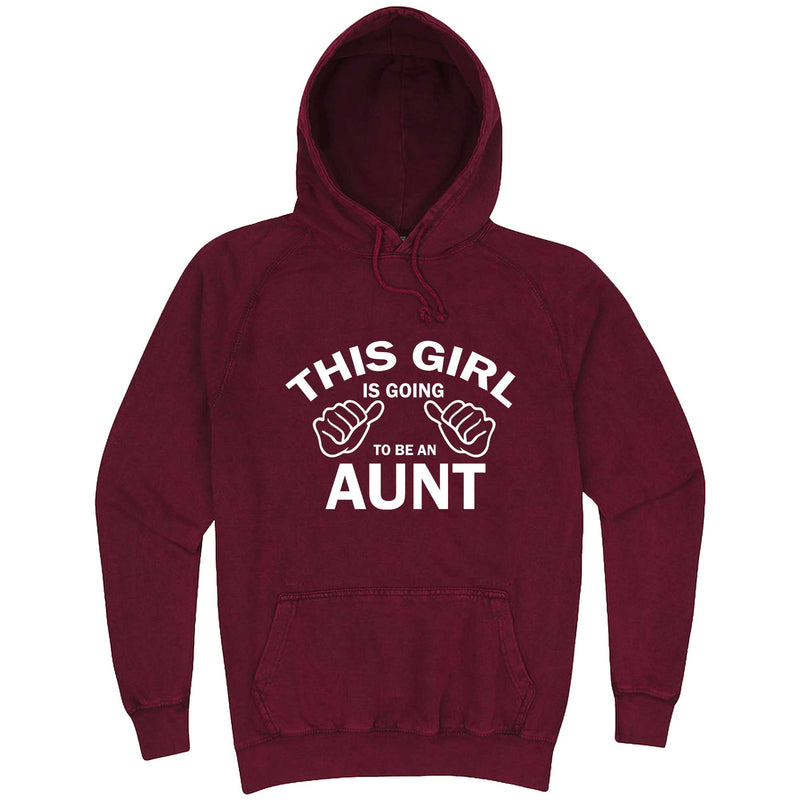  "This Girl is Going to Be an Aunt, White Text" hoodie, 3XL, Vintage Brick
