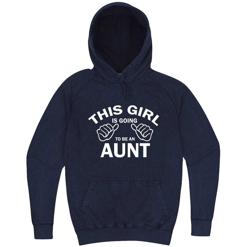  "This Girl is Going to Be an Aunt, White Text" hoodie, 3XL, Vintage Denim