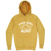  "This Girl is Going to Be an Aunt, White Text" hoodie, 3XL, Vintage Mustard
