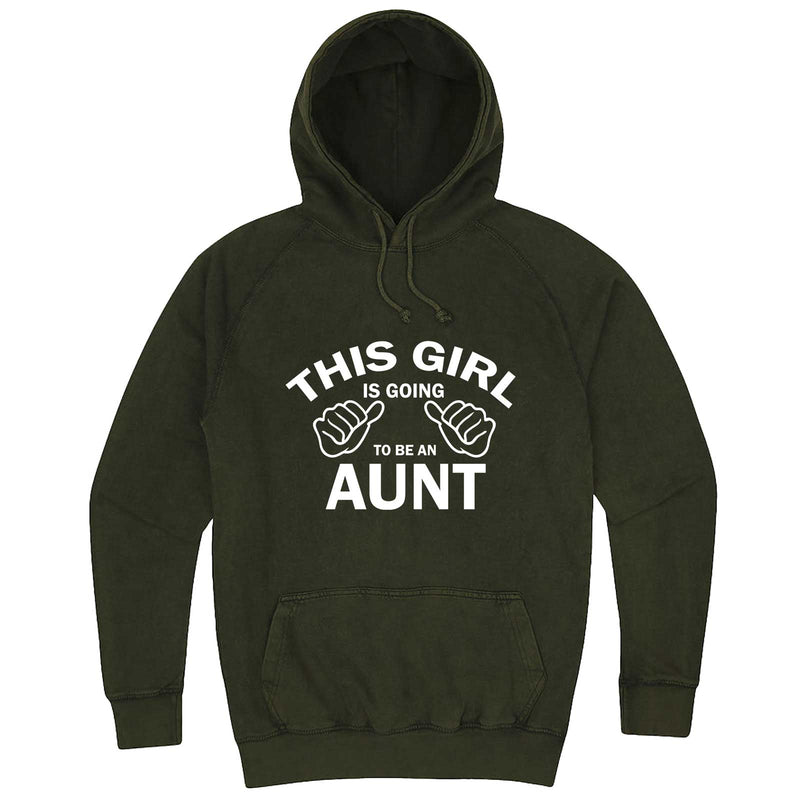  "This Girl is Going to Be an Aunt, White Text" hoodie, 3XL, Vintage Olive