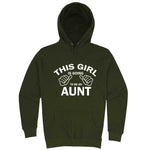  "This Girl is Going to Be an Aunt, White Text" hoodie, 3XL, Army Green