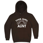  "This Girl is Going to Be an Aunt, White Text" hoodie, 3XL, Chestnut