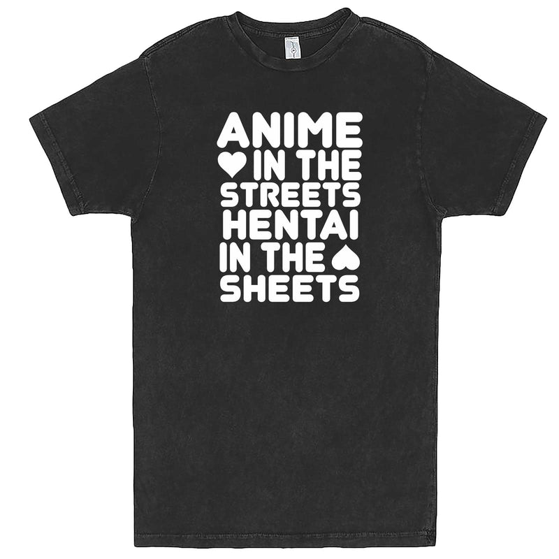  "Anime in the Streets, Hentai in the Sheets" men's t-shirt Vintage Black