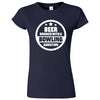  "Beer Drinker with a Bowling Addiction" women's t-shirt Navy Blue