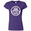  "Beer Drinker with a Bowling Addiction" women's t-shirt Purple
