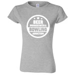  "Beer Drinker with a Bowling Addiction" women's t-shirt Sport Grey