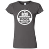  "Beer Drinker with a Pool Addiction" women's t-shirt Charcoal