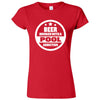  "Beer Drinker with a Pool Addiction" women's t-shirt Red
