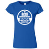  "Beer Drinker with a Pool Addiction" women's t-shirt Royal Blue