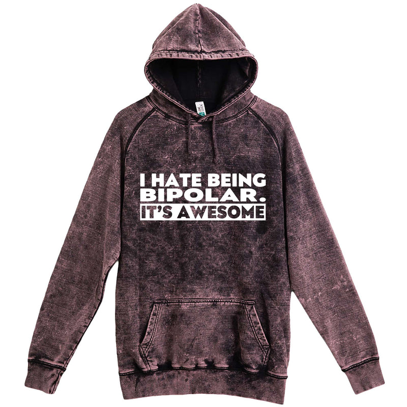  "I Hate Being Bipolar It's Awesome" hoodie, 3XL, Vintage Cloud Black