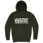  "I Hate Being Bipolar It's Awesome" hoodie, 3XL, Vintage Olive