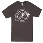  "Born to Game, Forced to Work" men's t-shirt Charcoal