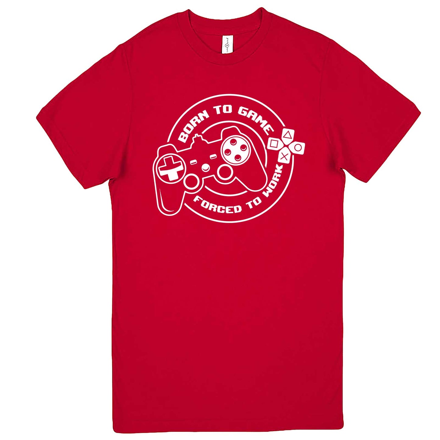  "Born to Game, Forced to Work" men's t-shirt Red