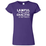  "Lawful in the Streets, Chaotic in the Sheets" women's t-shirt Purple