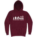  "Choose Your Weapon - Chess" hoodie, 3XL, Vintage Brick
