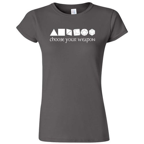  "Choose Your Weapon - Role-Playing Games" women's t-shirt Charcoal