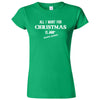  "All I Want for Christmas is Board Games" women's t-shirt Irish Green