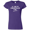  "All I Want for Christmas is Board Games" women's t-shirt Purple