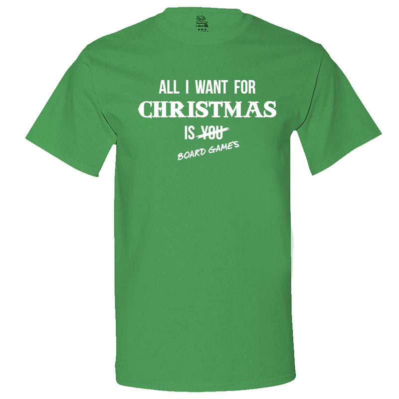  "All I Want for Christmas is Board Games" men's t-shirt Irish-Green