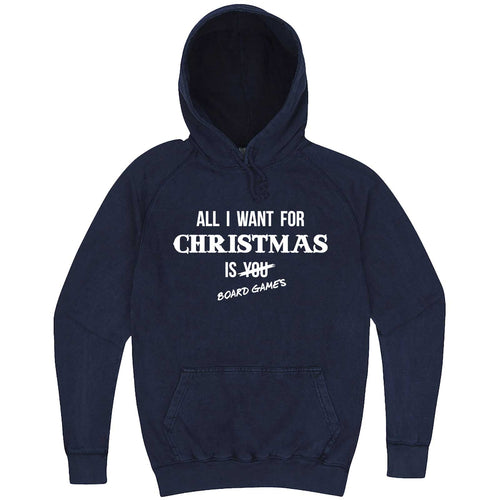  "All I Want for Christmas is Board Games" hoodie, 3XL, Vintage Denim