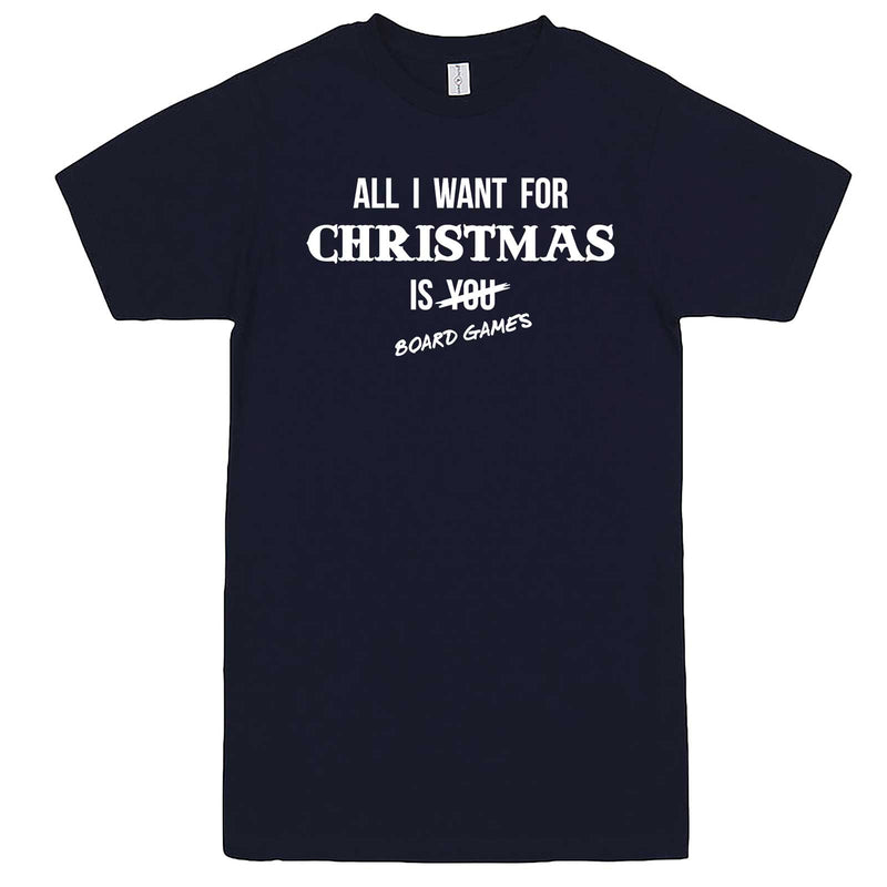  "All I Want for Christmas is Board Games" men's t-shirt Navy-Blue