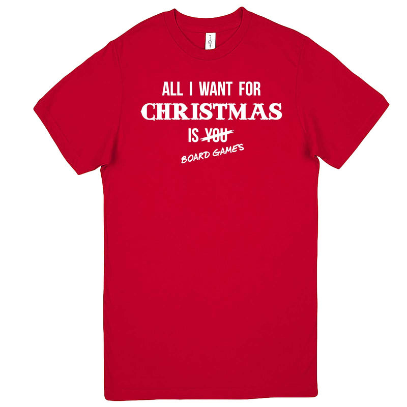  "All I Want for Christmas is Board Games" men's t-shirt Red