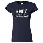  "I'm Full of Christmas Spirits" women's t-shirt Navy Blue