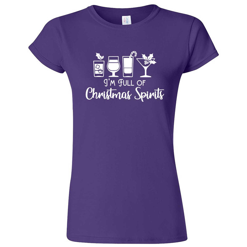  "I'm Full of Christmas Spirits" women's t-shirt Purple