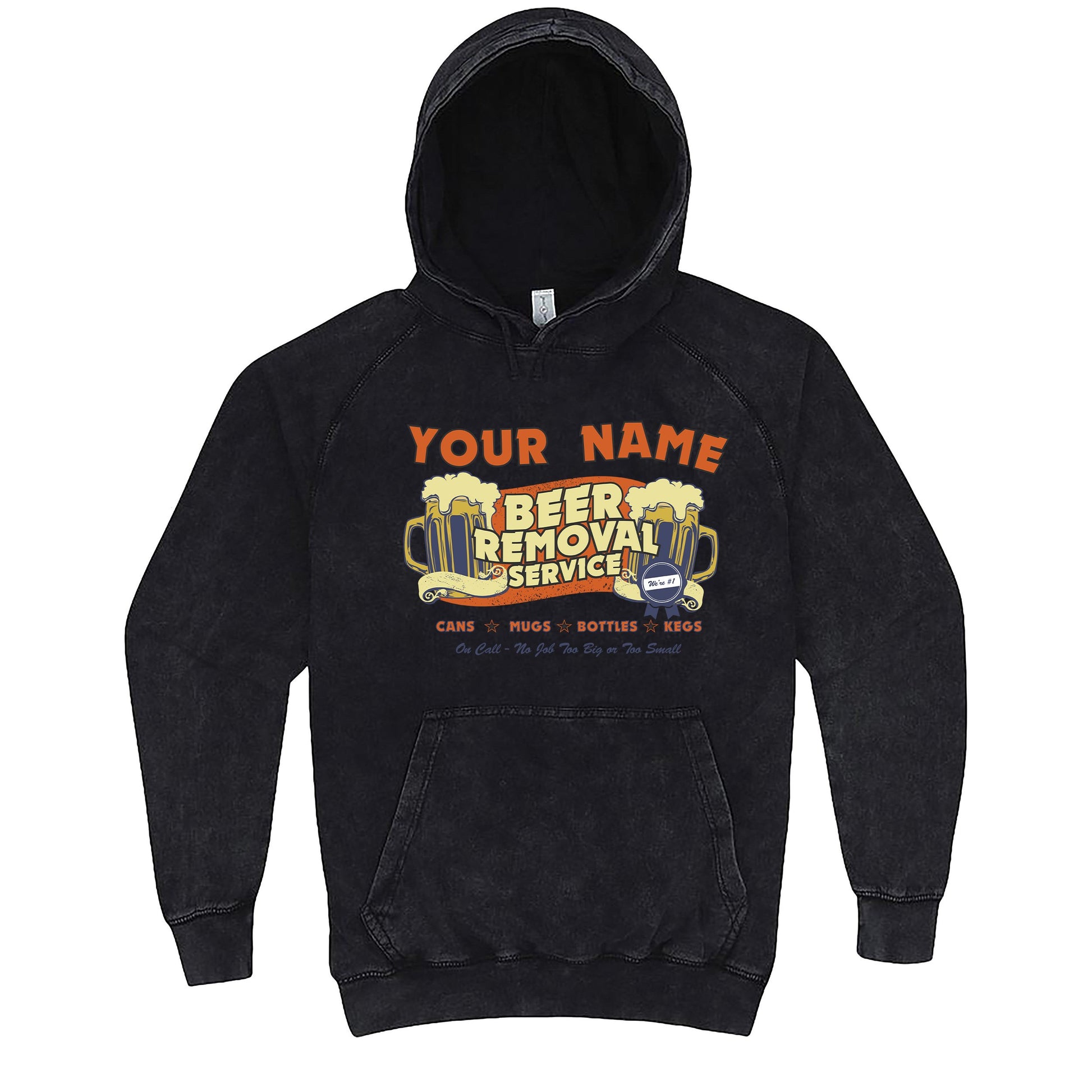 Funny "Custom Beer Removal" hoodie 3XL Vintage Black