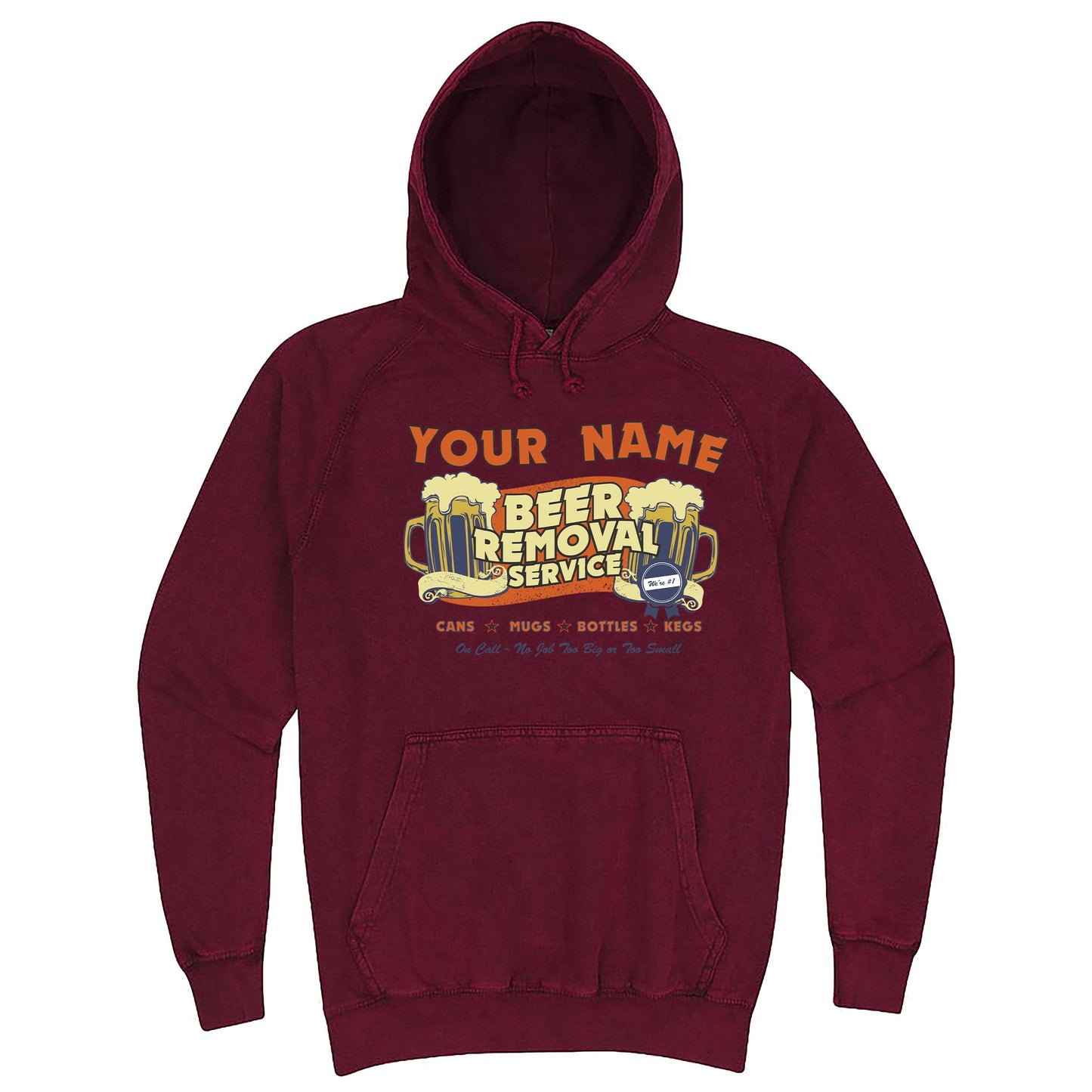 Funny "Custom Beer Removal" hoodie 3XL Vintage Brick