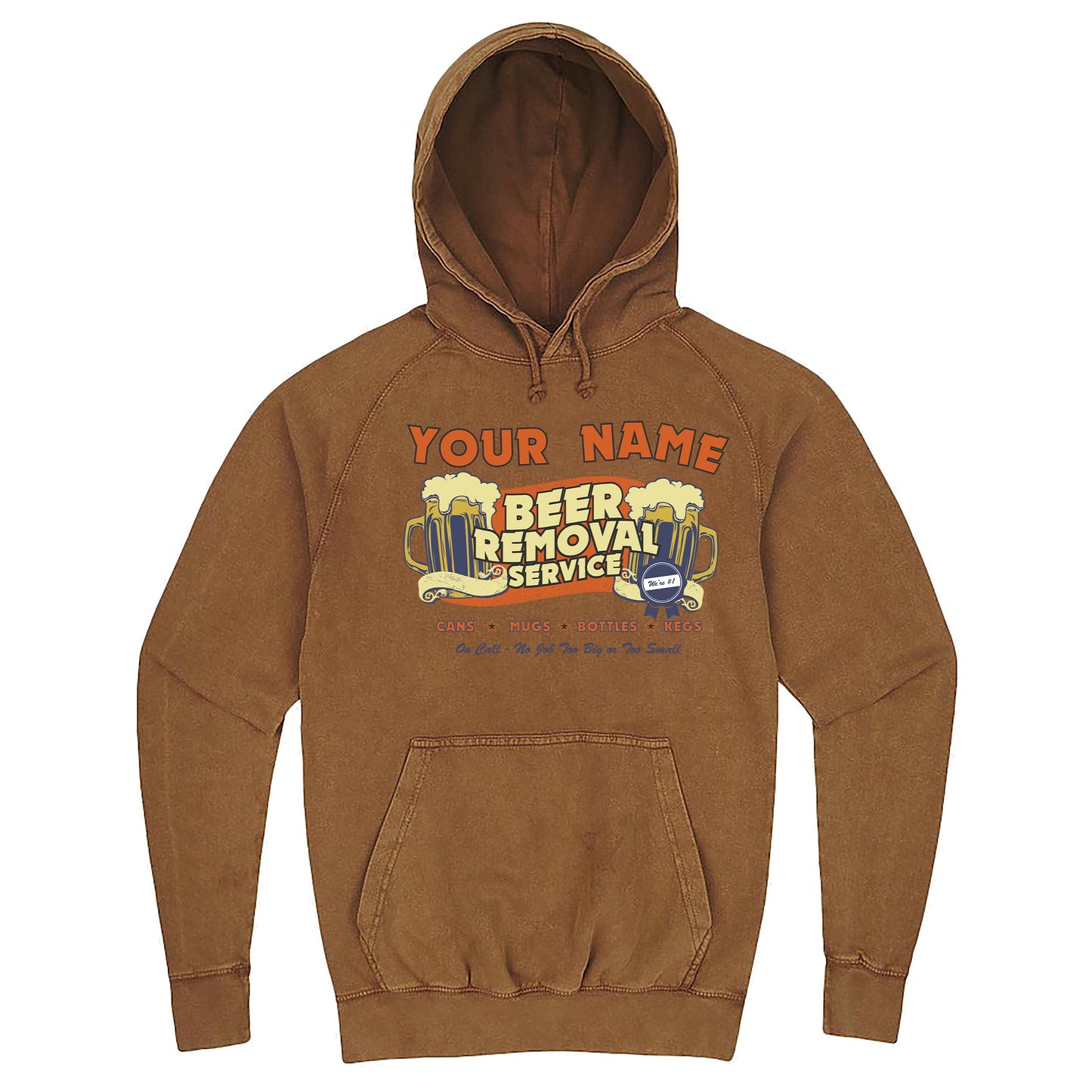 Funny "Custom Beer Removal" hoodie 3XL Vintage Camel