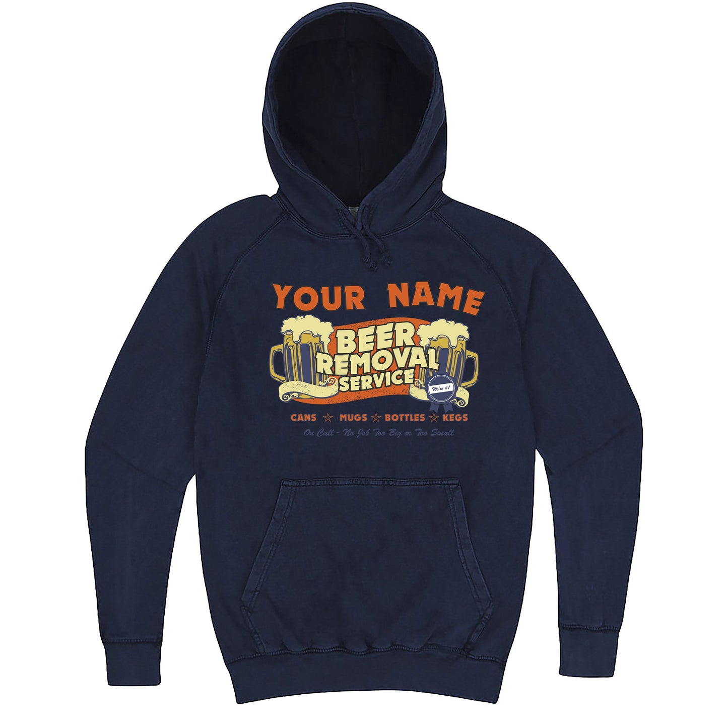 Funny "Custom Beer Removal" hoodie 3XL Vintage Denim