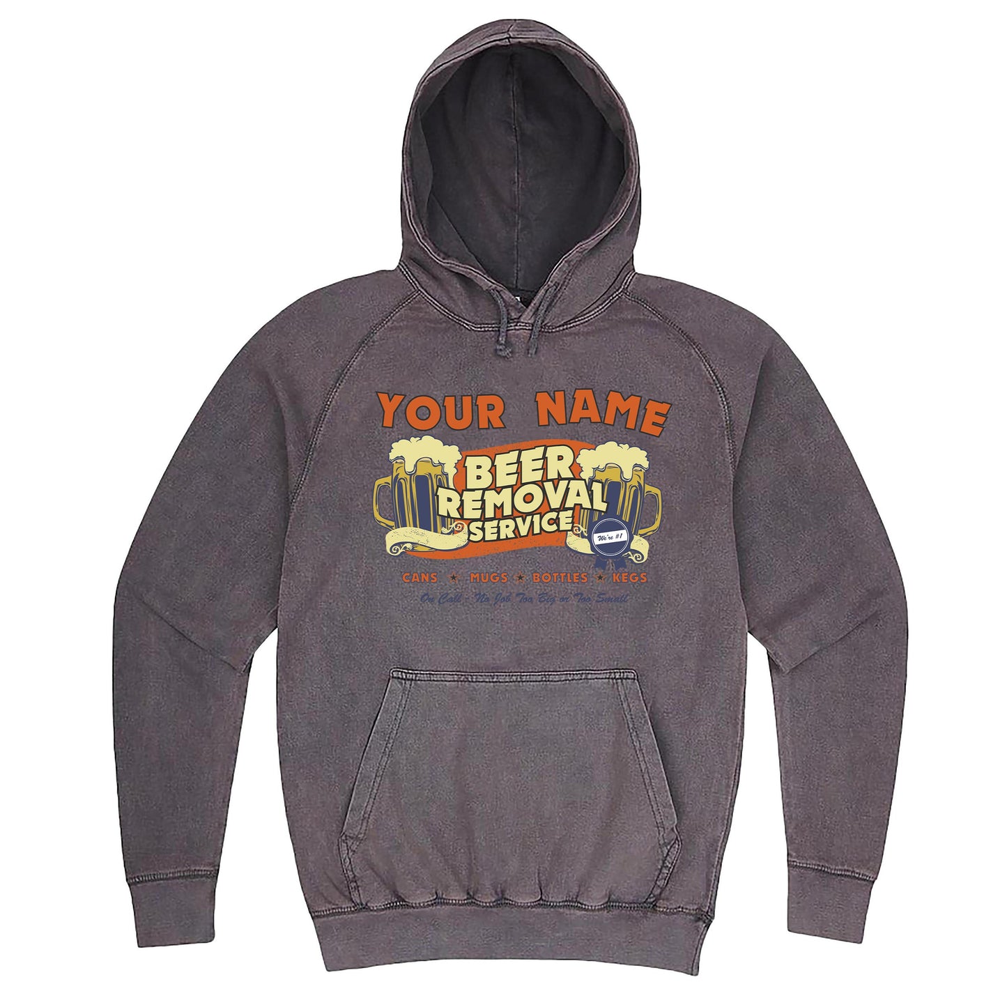 Funny "Custom Beer Removal" hoodie 3XL Vintage Zinc