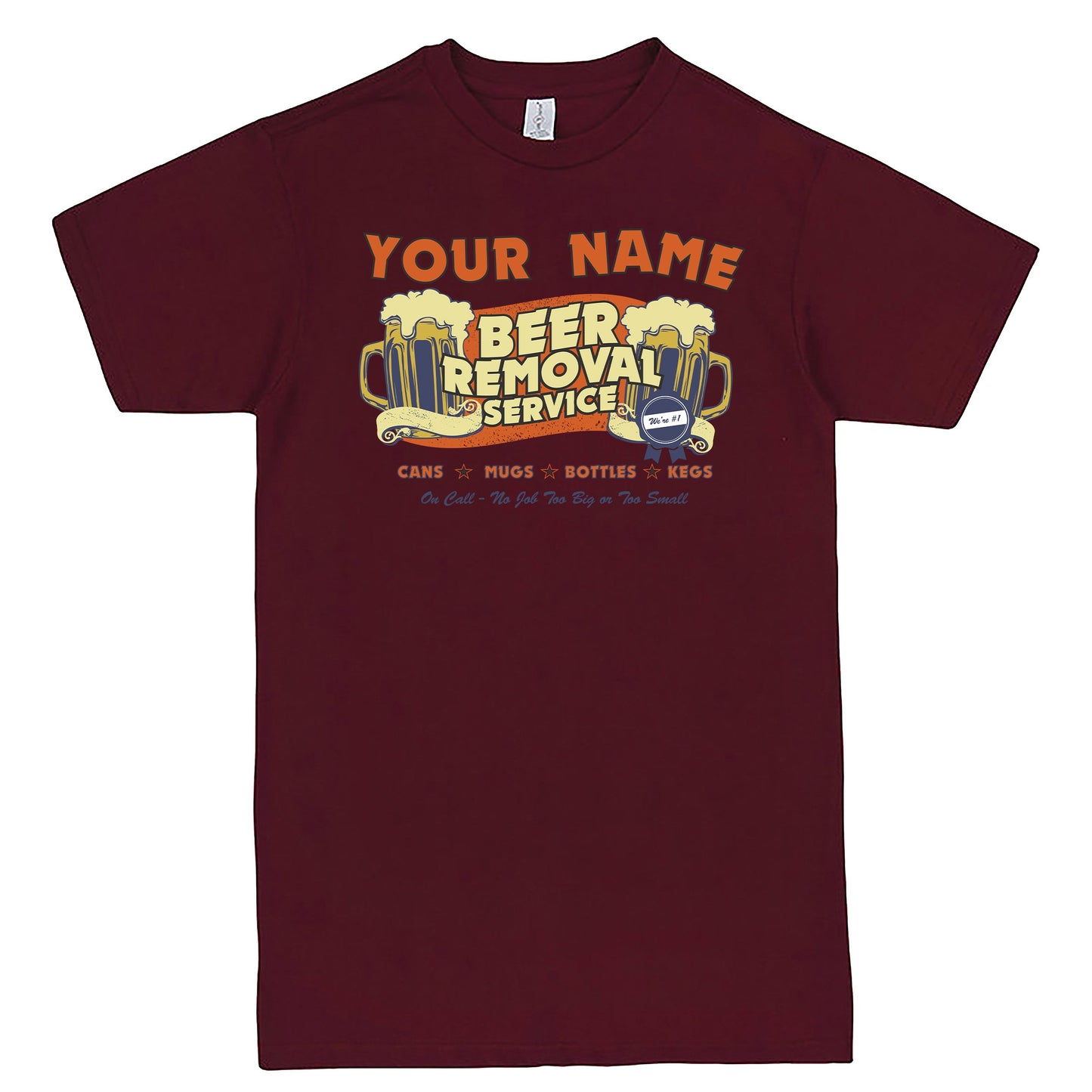 "Custom Beer Removal" Men's Shirt Burgundy