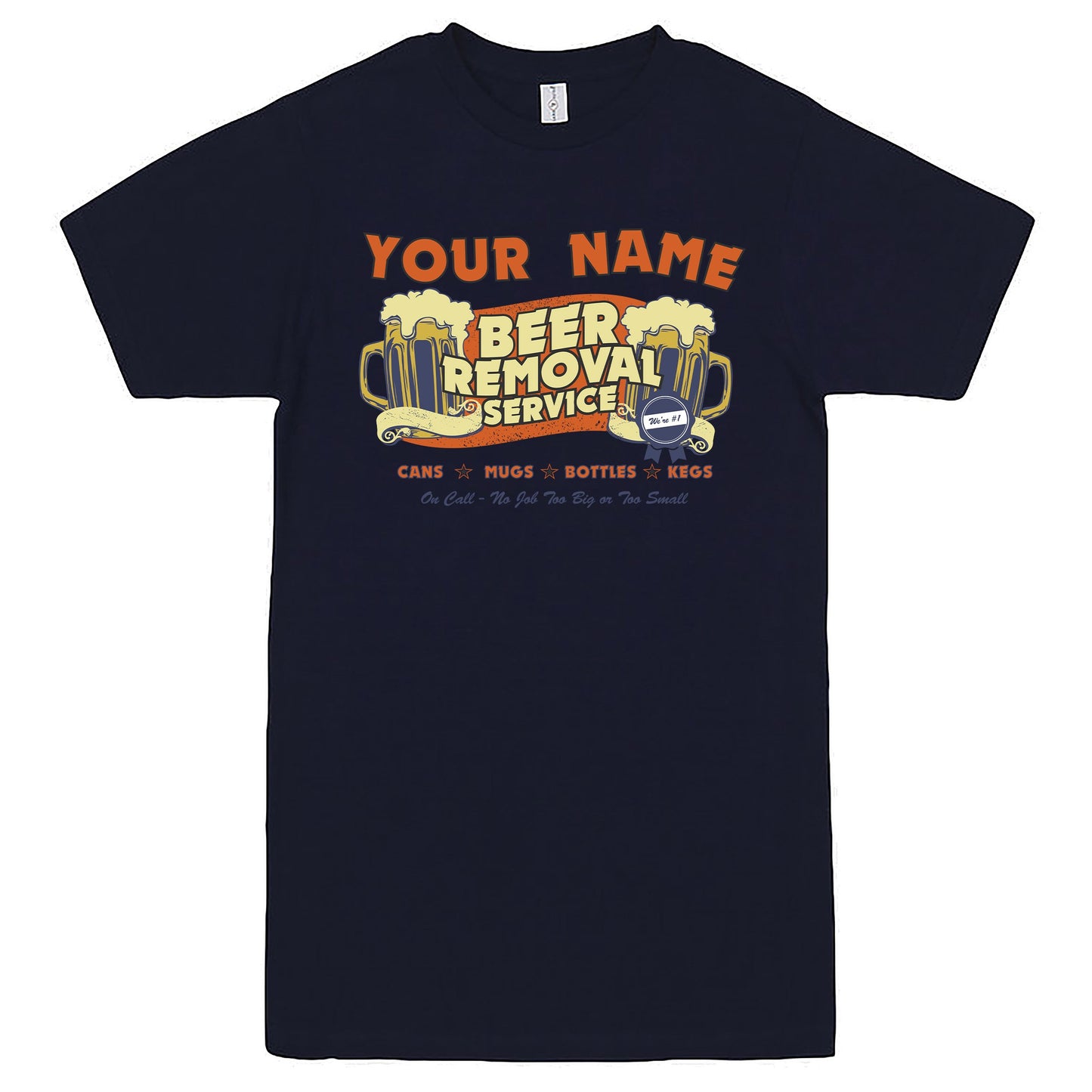 "Custom Beer Removal" Men's Shirt Navy-Blue