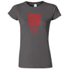  "When the DM Smiles It's Already Too Late, Red" women's t-shirt Charcoal